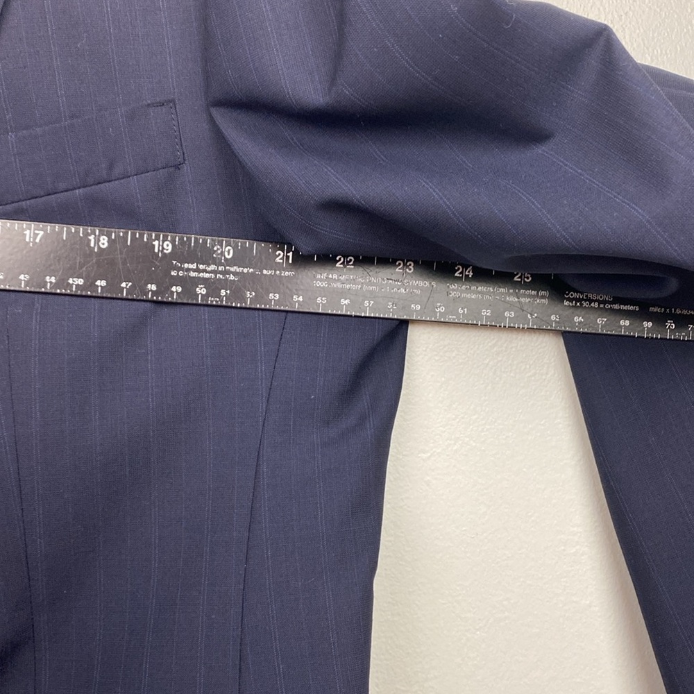 44L - Hart Shaffner & Marx Gold Trumpeter Blue Blazer - Picture 4 of 6